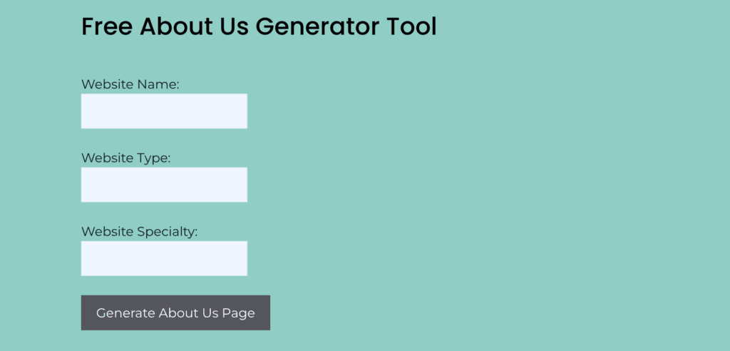 How to Generate About Us Page using a Tool | Best AI Tool | 2025 - Webrigo